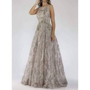 NEW LARA DESIGNS sleeveless long gown in khaki